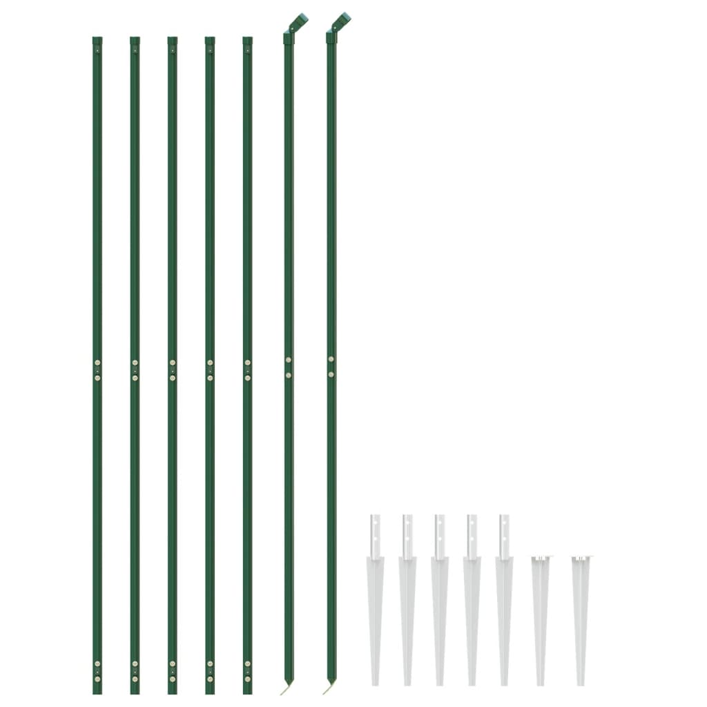 vidaXL Clôture en treillis métallique et piquet d'ancrage vert 2,2x10m