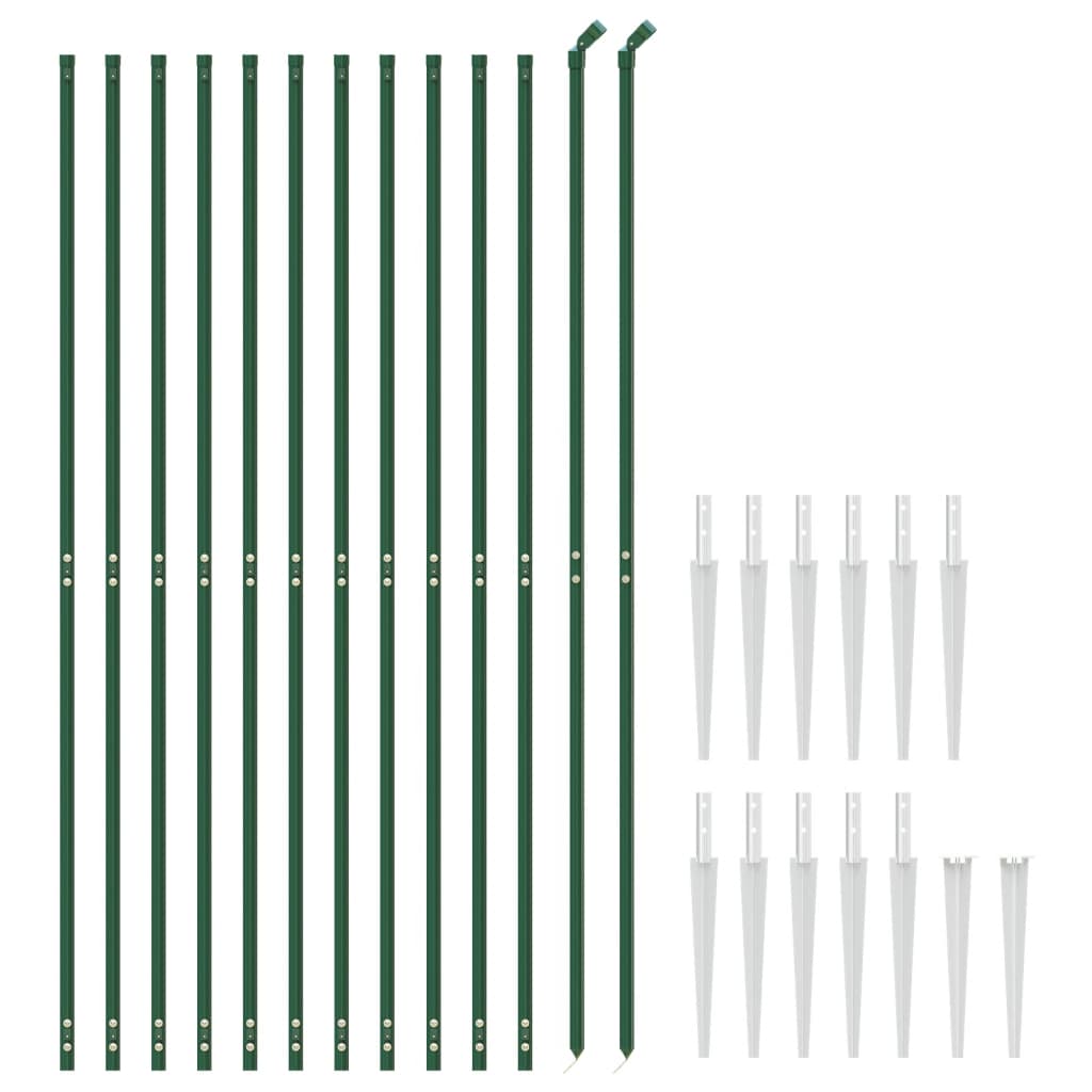 vidaXL Clôture en treillis métallique et piquet d'ancrage vert 2,2x25m