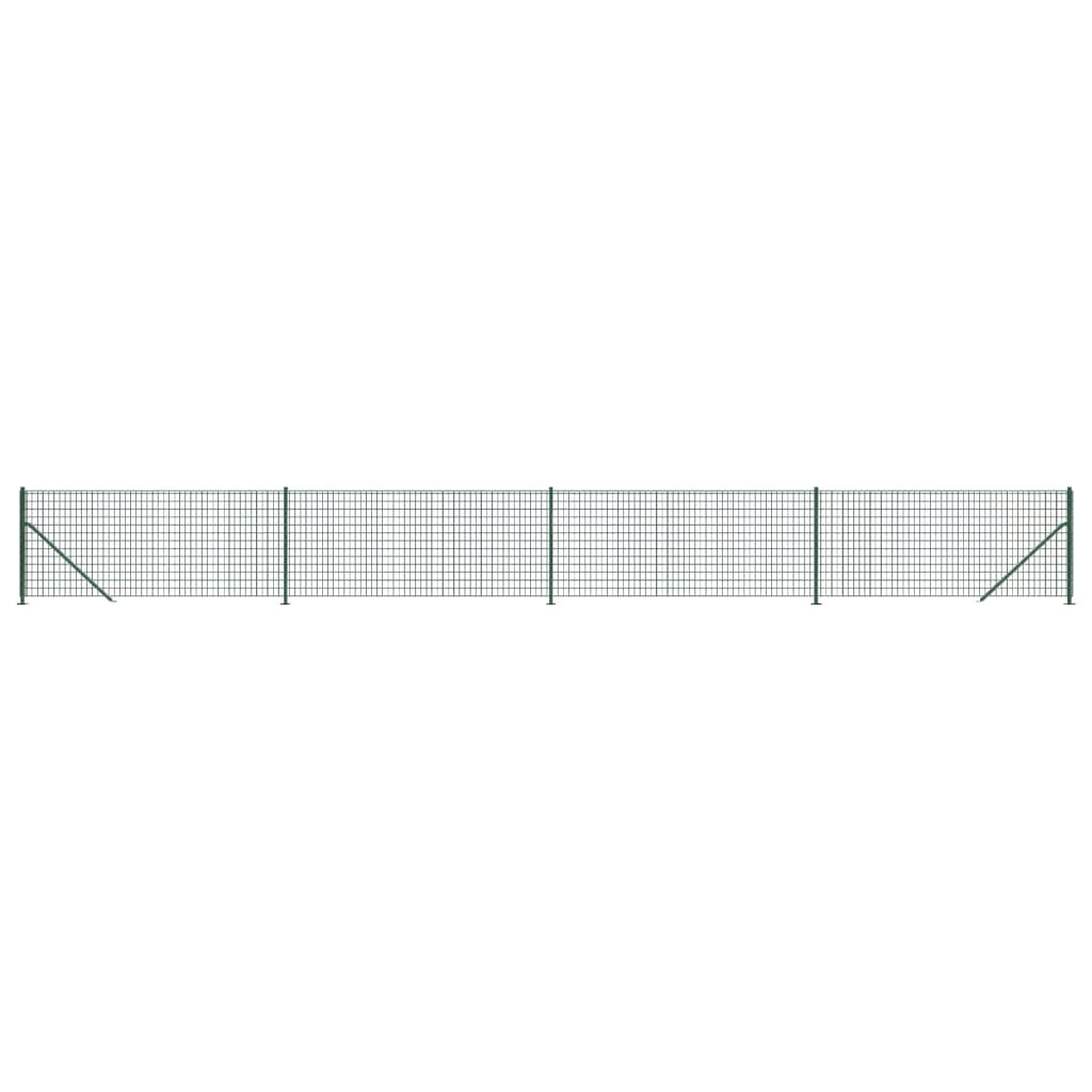 vidaXL Clôture en treillis métallique avec bride vert 1x10 m