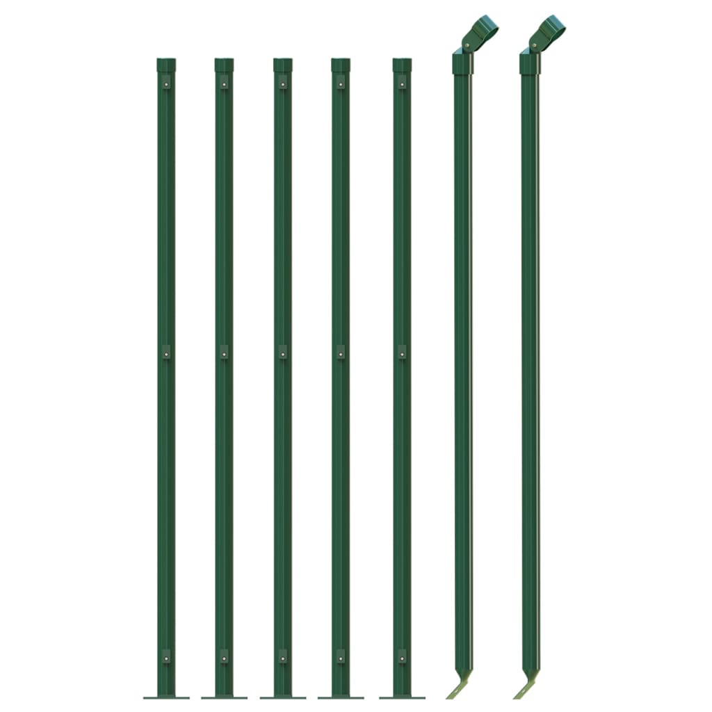 vidaXL Clôture en treillis métallique avec bride vert 1x10 m