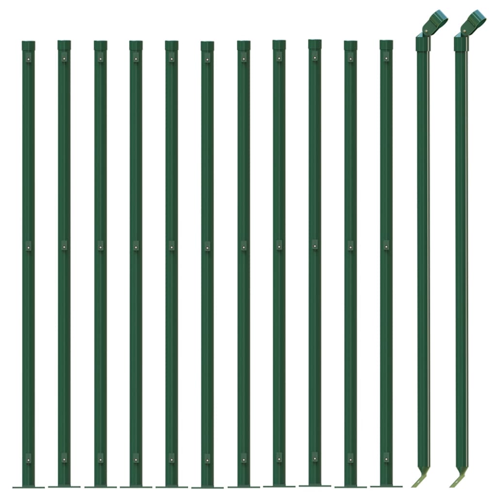 vidaXL Clôture en treillis métallique avec bride vert 0,8x25 m