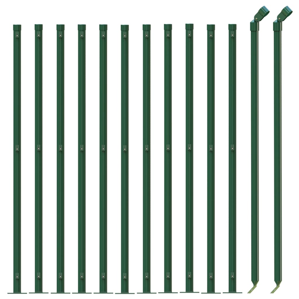 vidaXL Clôture en treillis métallique avec bride vert 1,1x25 m