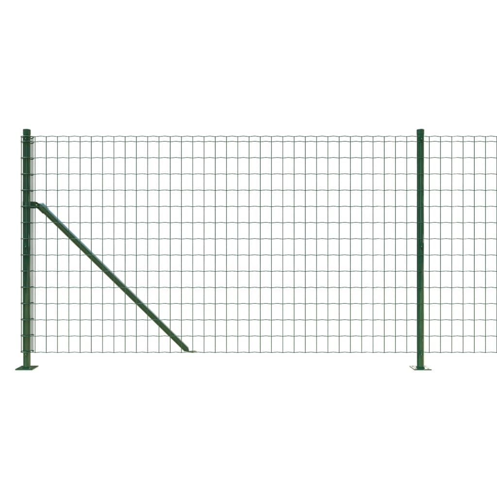 vidaXL Clôture en treillis métallique avec bride vert 1,1x25 m