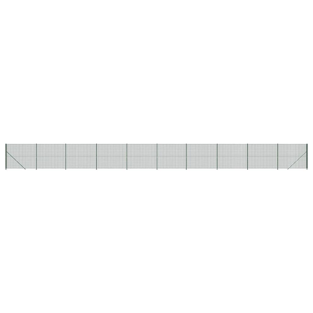 vidaXL Clôture en treillis métallique avec bride vert 1,4x25 m