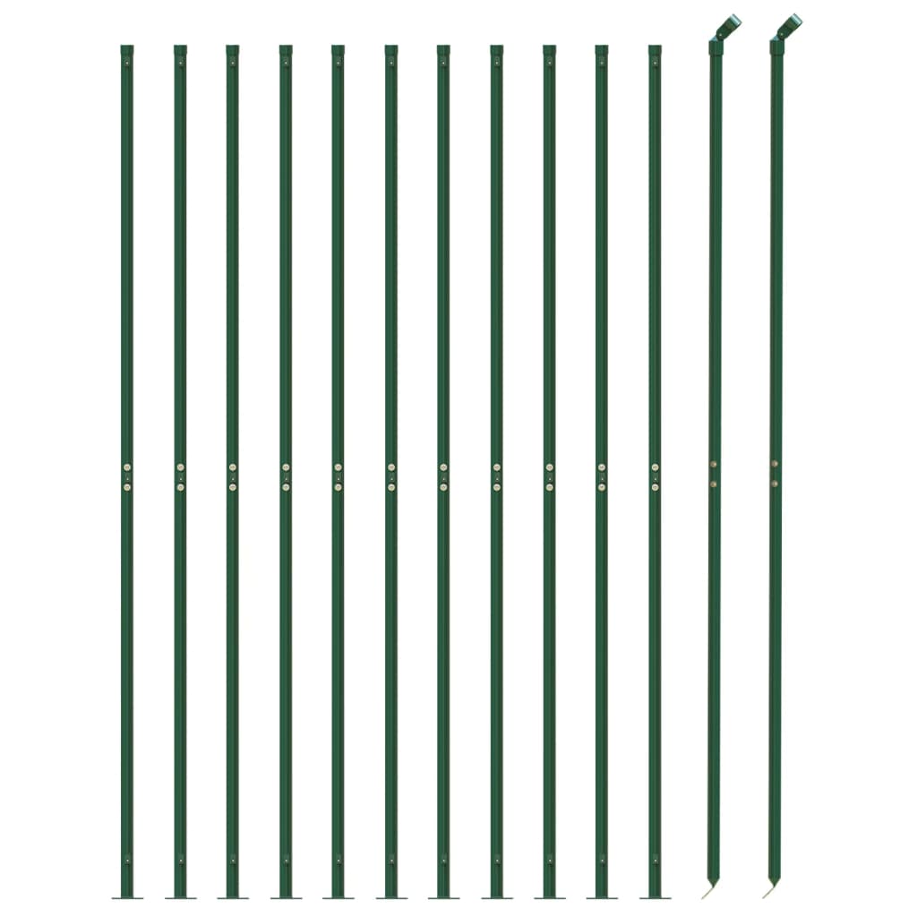 vidaXL Clôture en treillis métallique avec bride vert 1,4x25 m