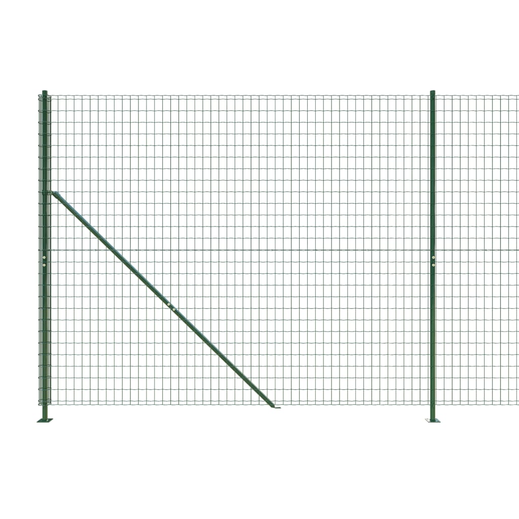 vidaXL Clôture en treillis métallique avec bride vert 1,4x25 m