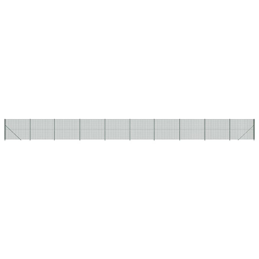 vidaXL Clôture en treillis métallique avec bride vert 2,2x25 m