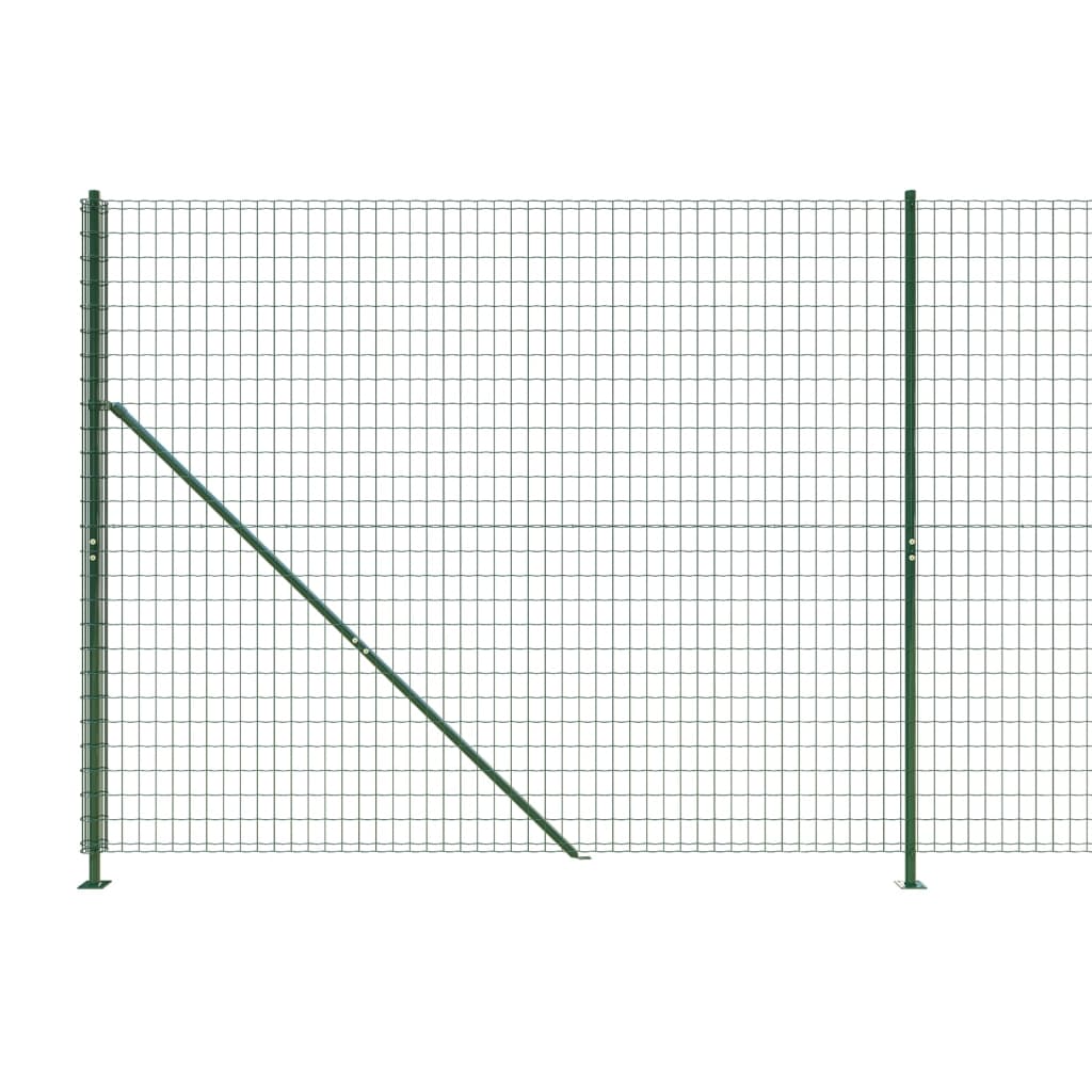 vidaXL Clôture en treillis métallique avec bride vert 2,2x25 m
