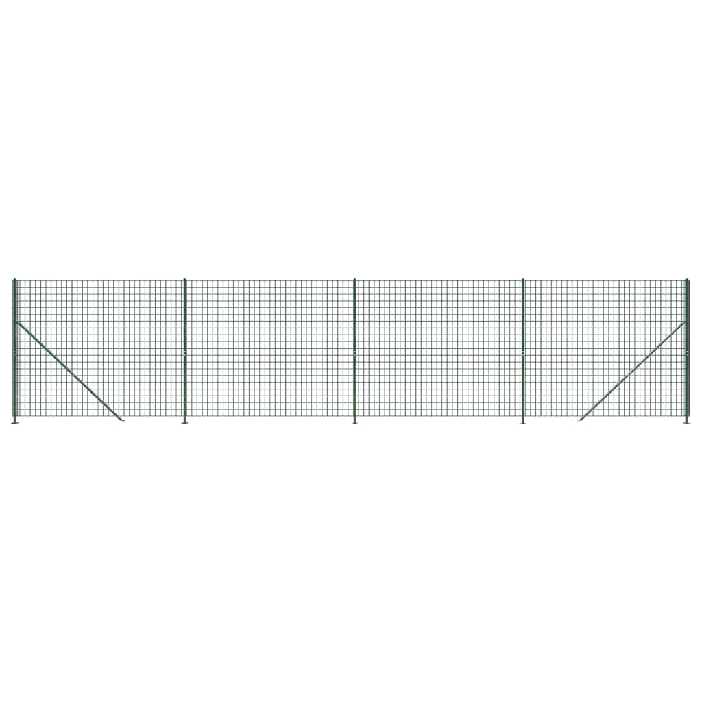 vidaXL Clôture en treillis métallique avec bride vert 2,2x10 m