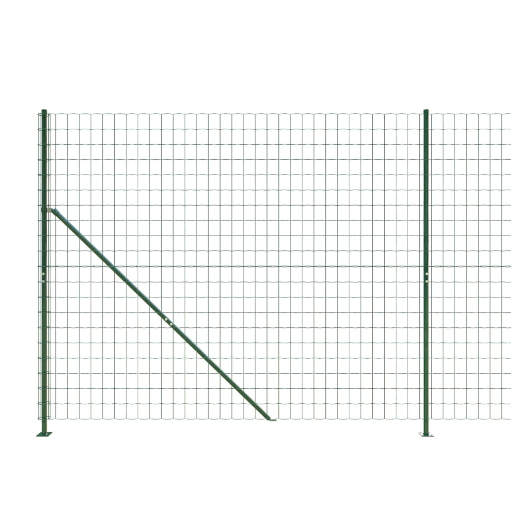 vidaXL Clôture en treillis métallique avec bride vert 2,2x10 m
