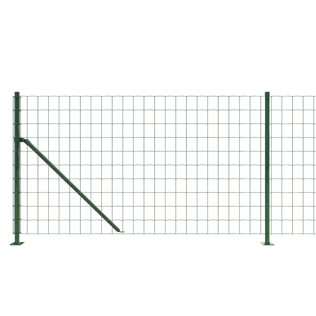 vidaXL Clôture en treillis métallique avec bride vert 1x25 m