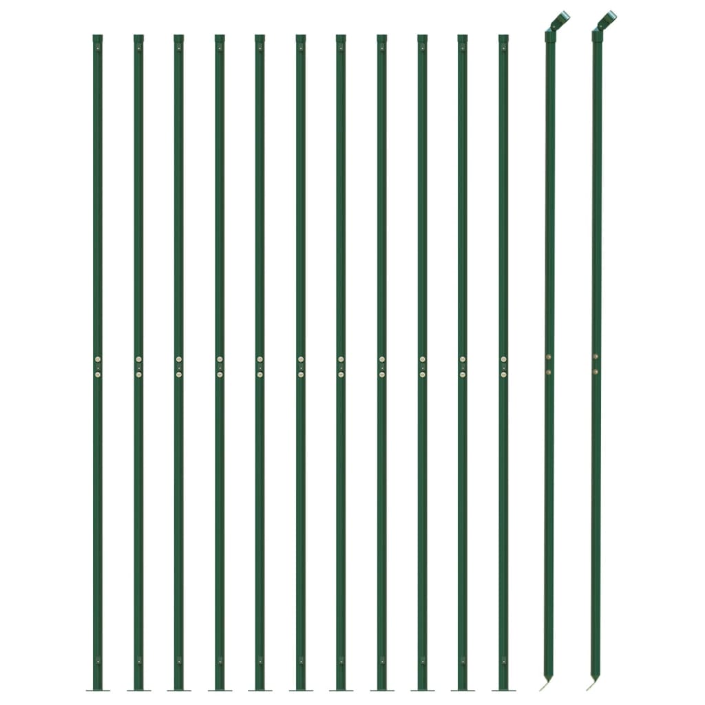 vidaXL Clôture en treillis métallique avec bride vert 1,6x25 m