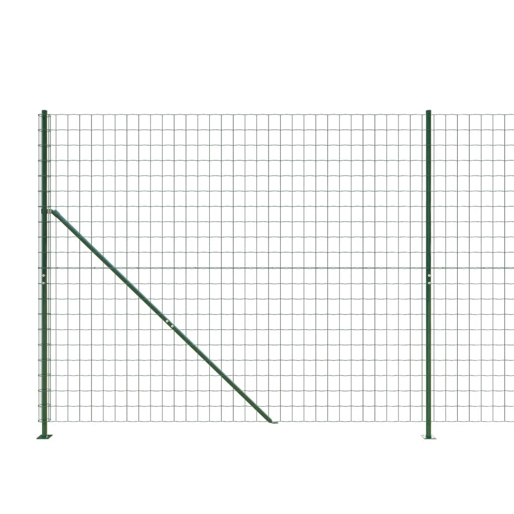 vidaXL Clôture en treillis métallique avec bride vert 1,6x25 m