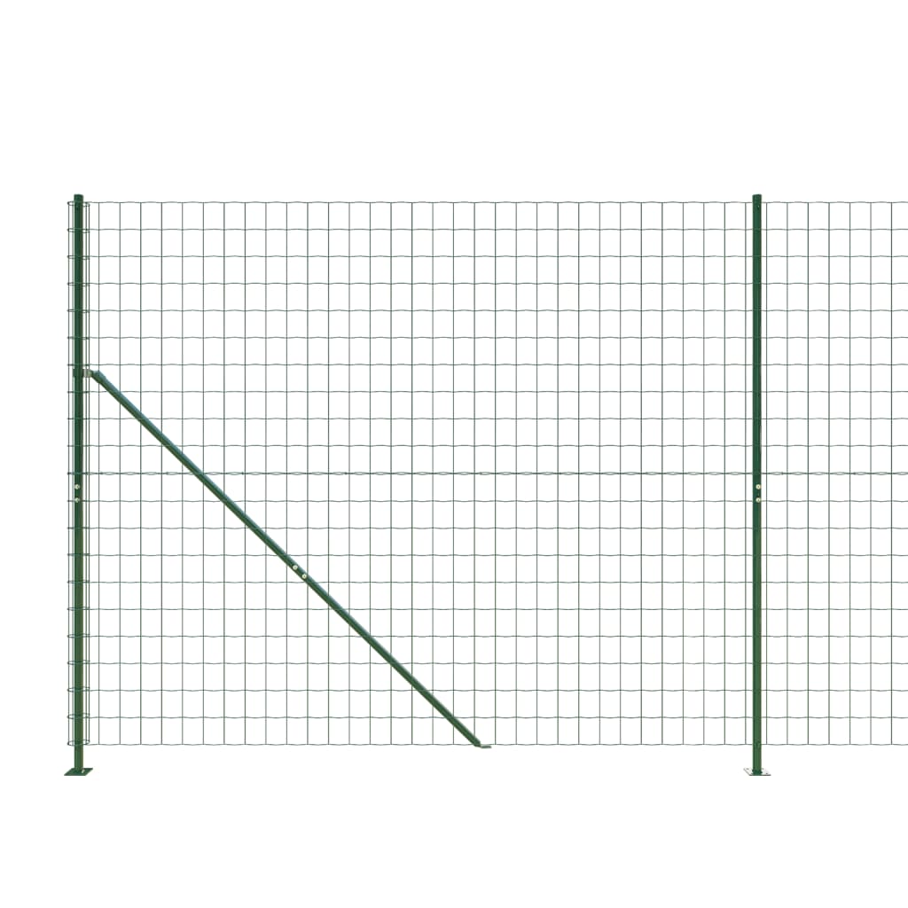 vidaXL Clôture en treillis métallique avec bride vert 2x25 m
