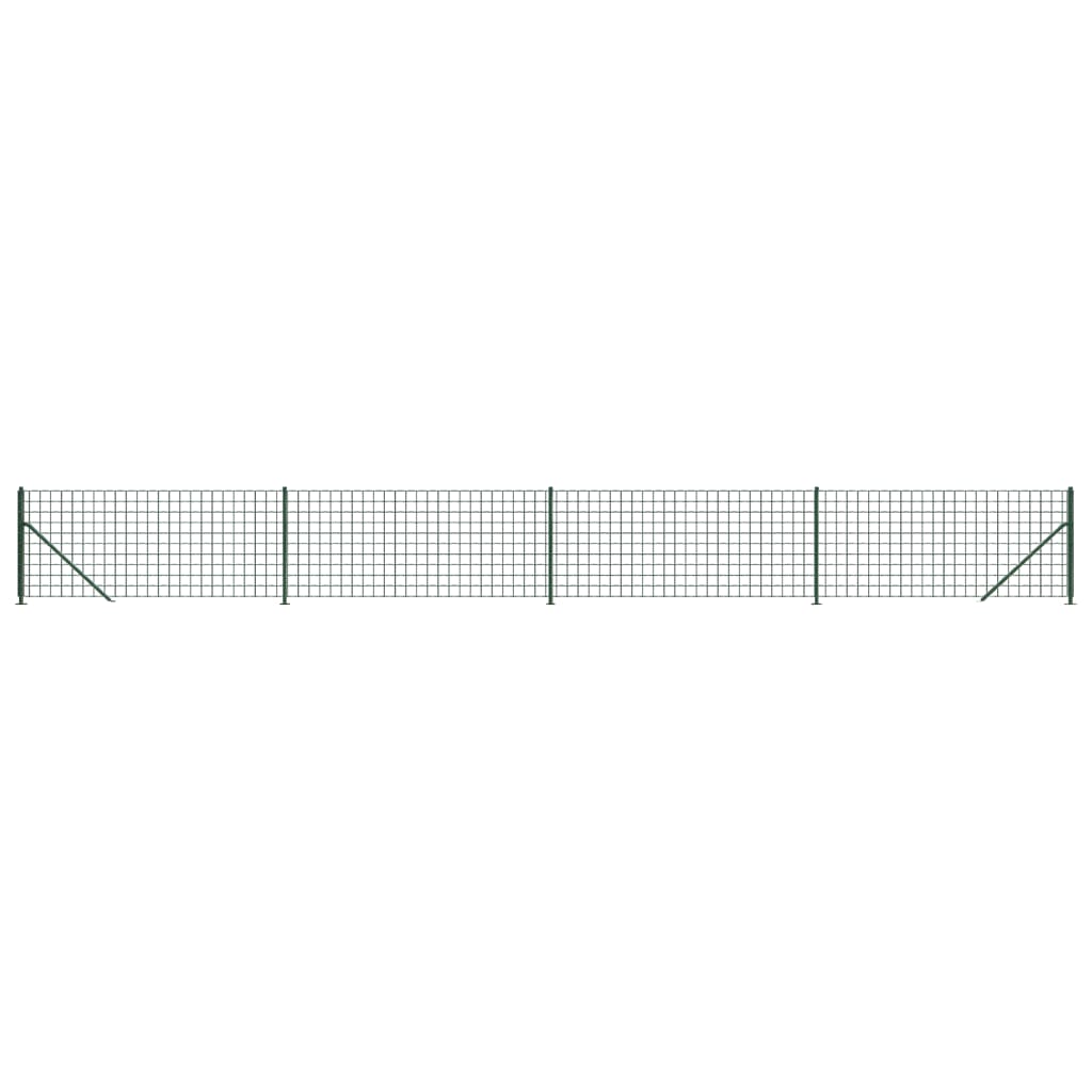 vidaXL Clôture en treillis métallique avec bride vert 1x10 m