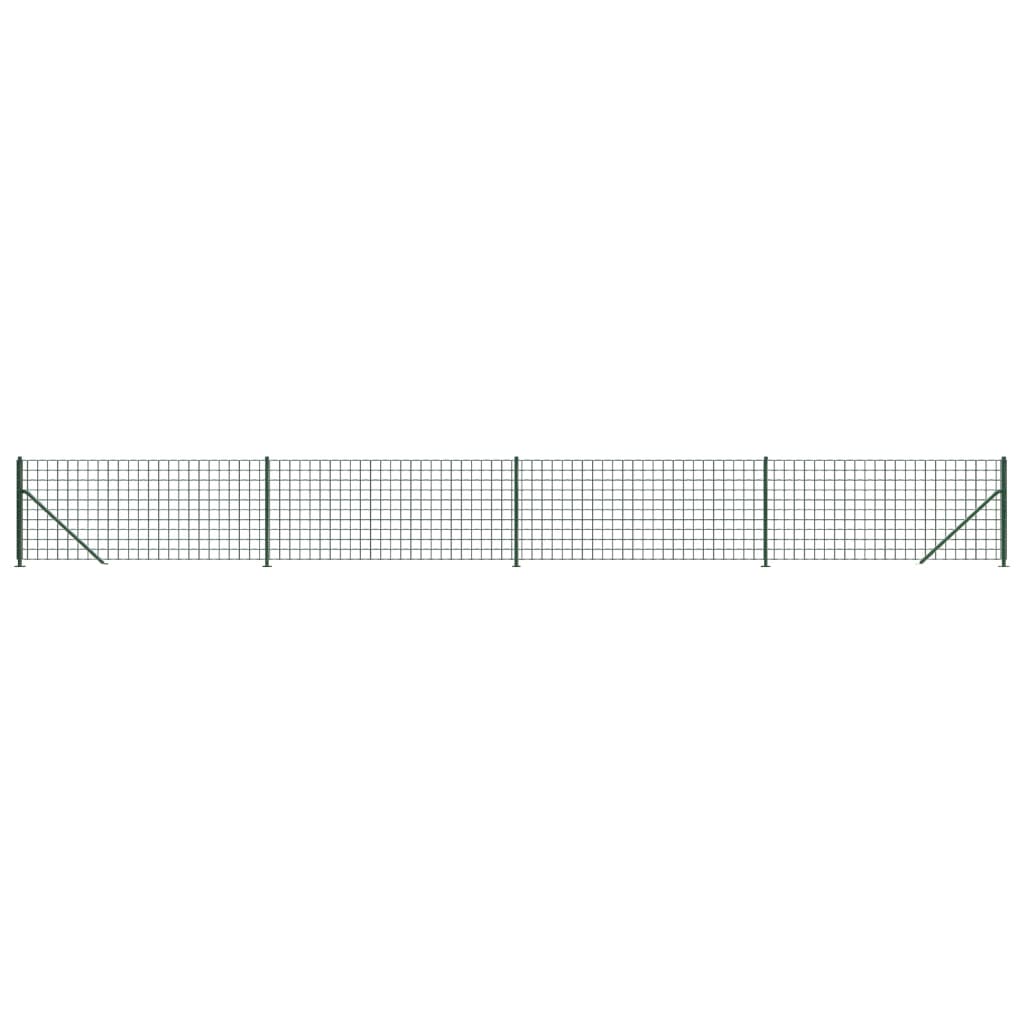 vidaXL Clôture en treillis métallique avec bride vert 1,1x10 m