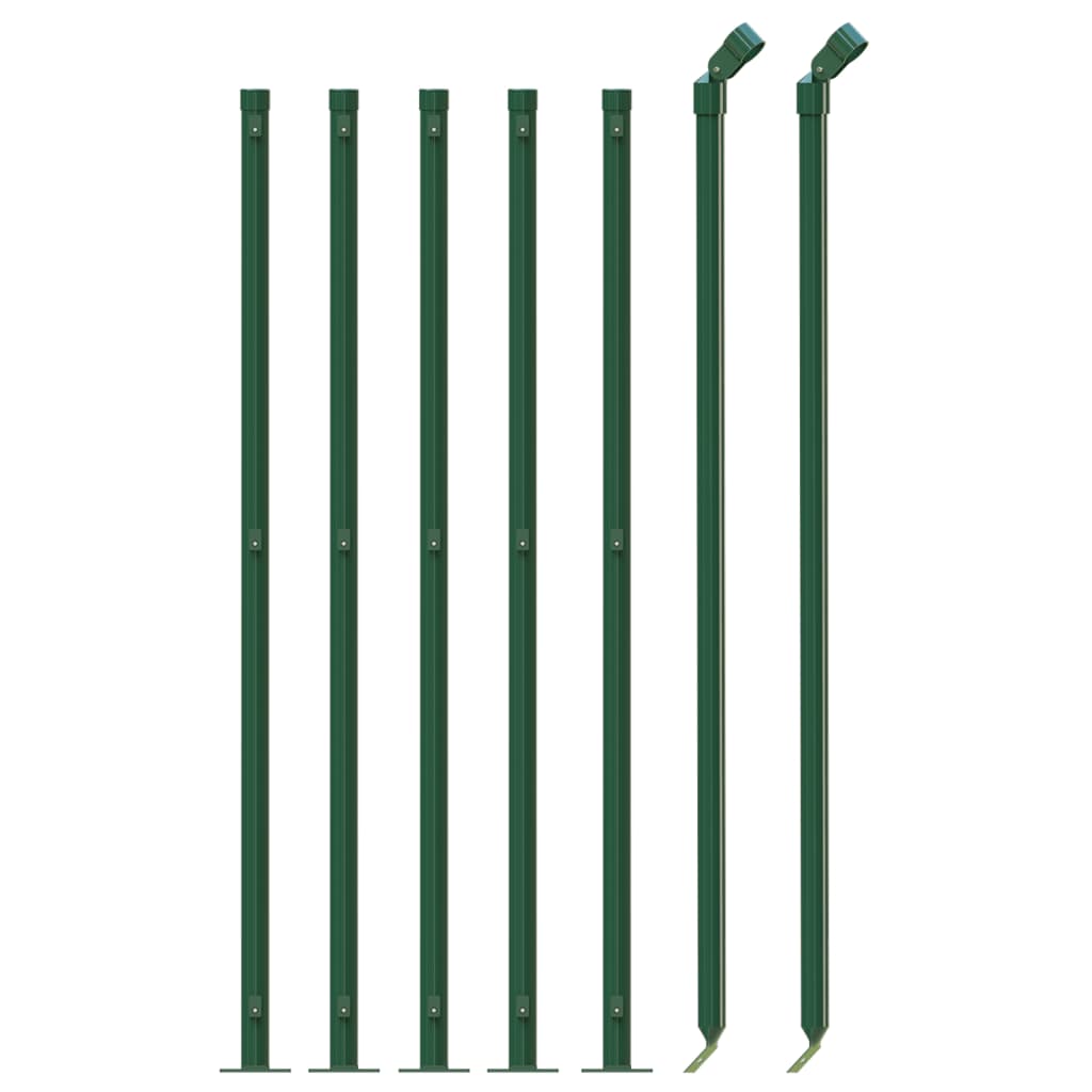 vidaXL Clôture en treillis métallique avec bride vert 1,1x10 m