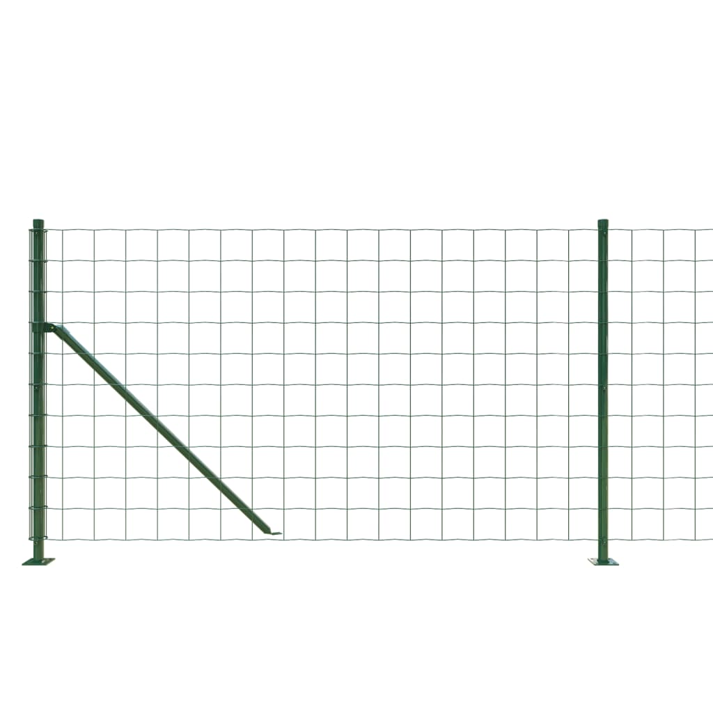 vidaXL Clôture en treillis métallique avec bride vert 1,1x10 m