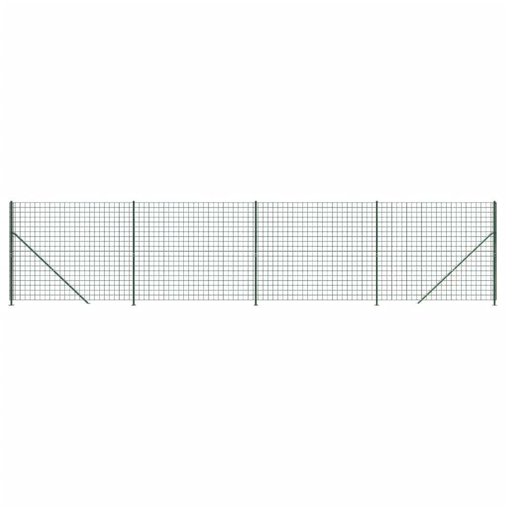 vidaXL Clôture en treillis métallique avec bride vert 1,4x10 m