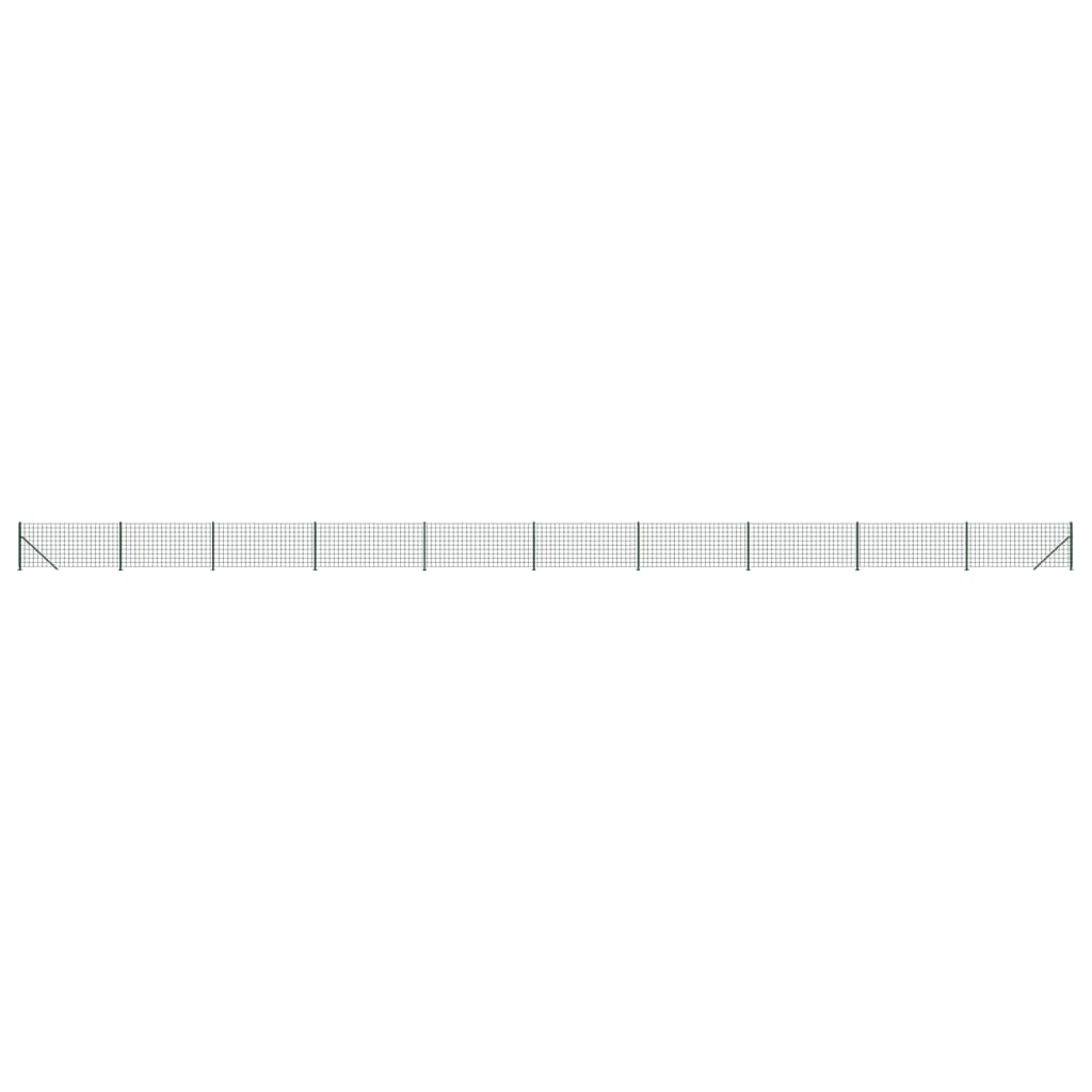 vidaXL Clôture en treillis métallique avec bride vert 1x25 m