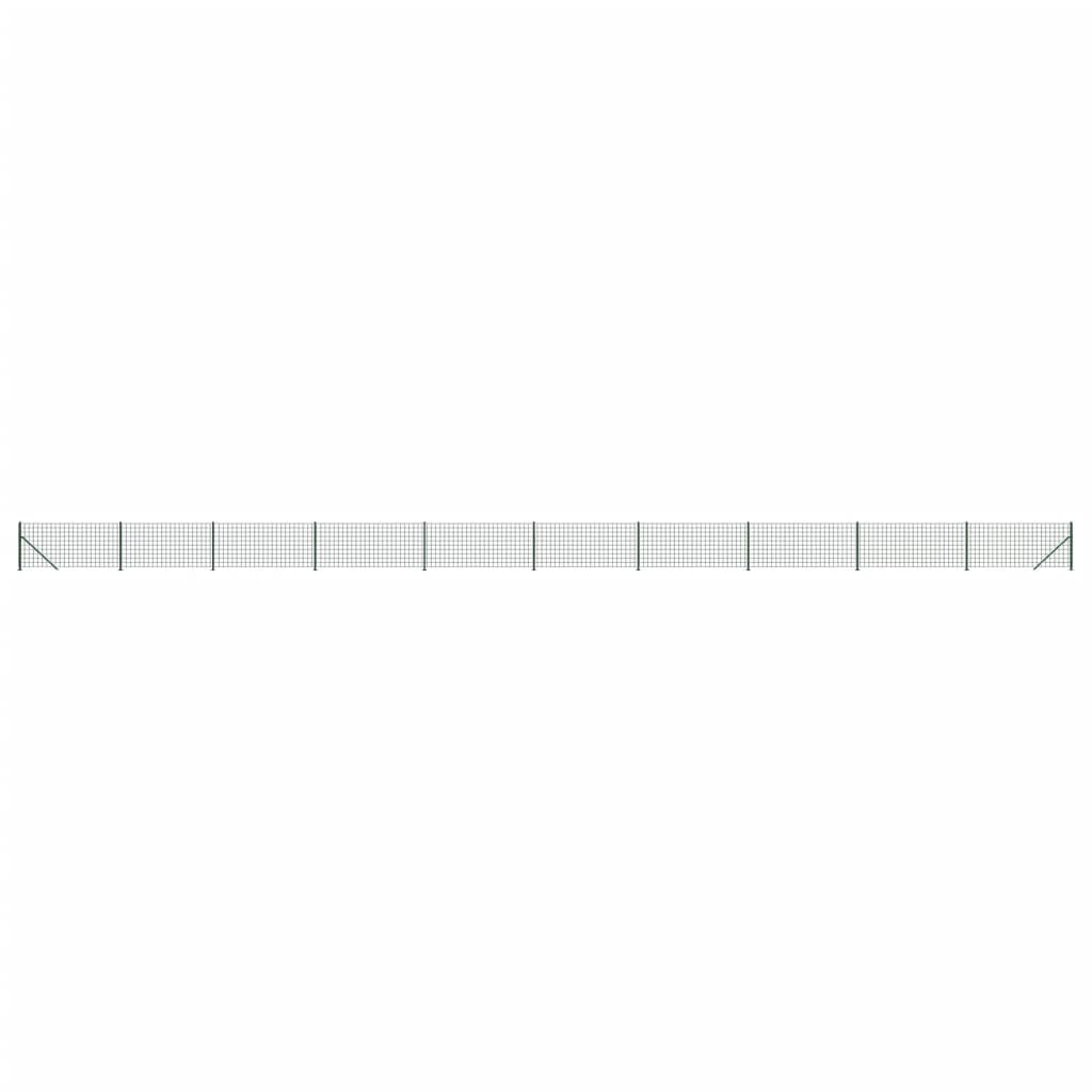 vidaXL Clôture en treillis métallique avec bride vert 1,1x25 m