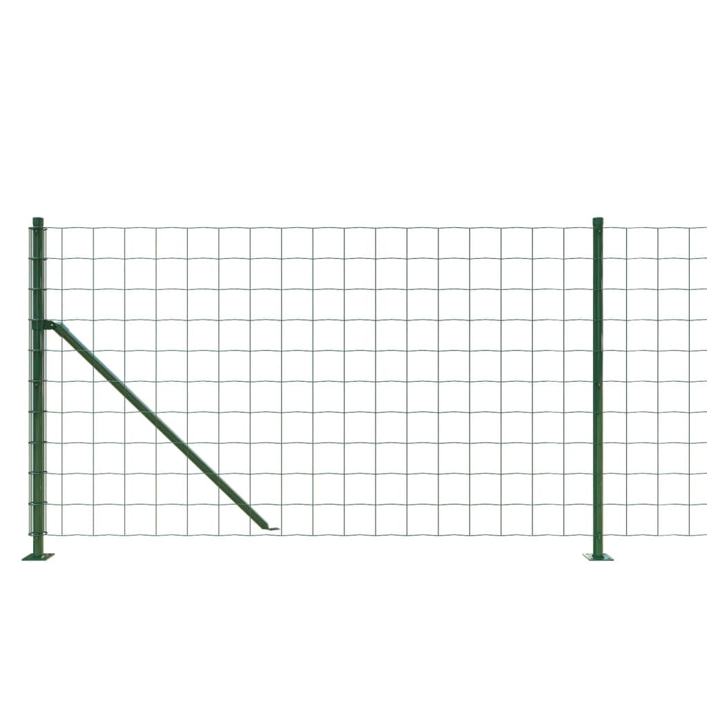 vidaXL Clôture en treillis métallique avec bride vert 1,1x25 m
