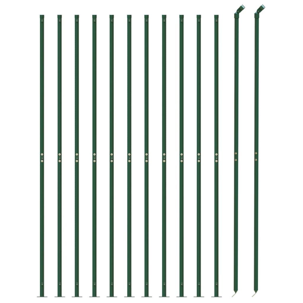 vidaXL Clôture en treillis métallique avec bride vert 2x25 m