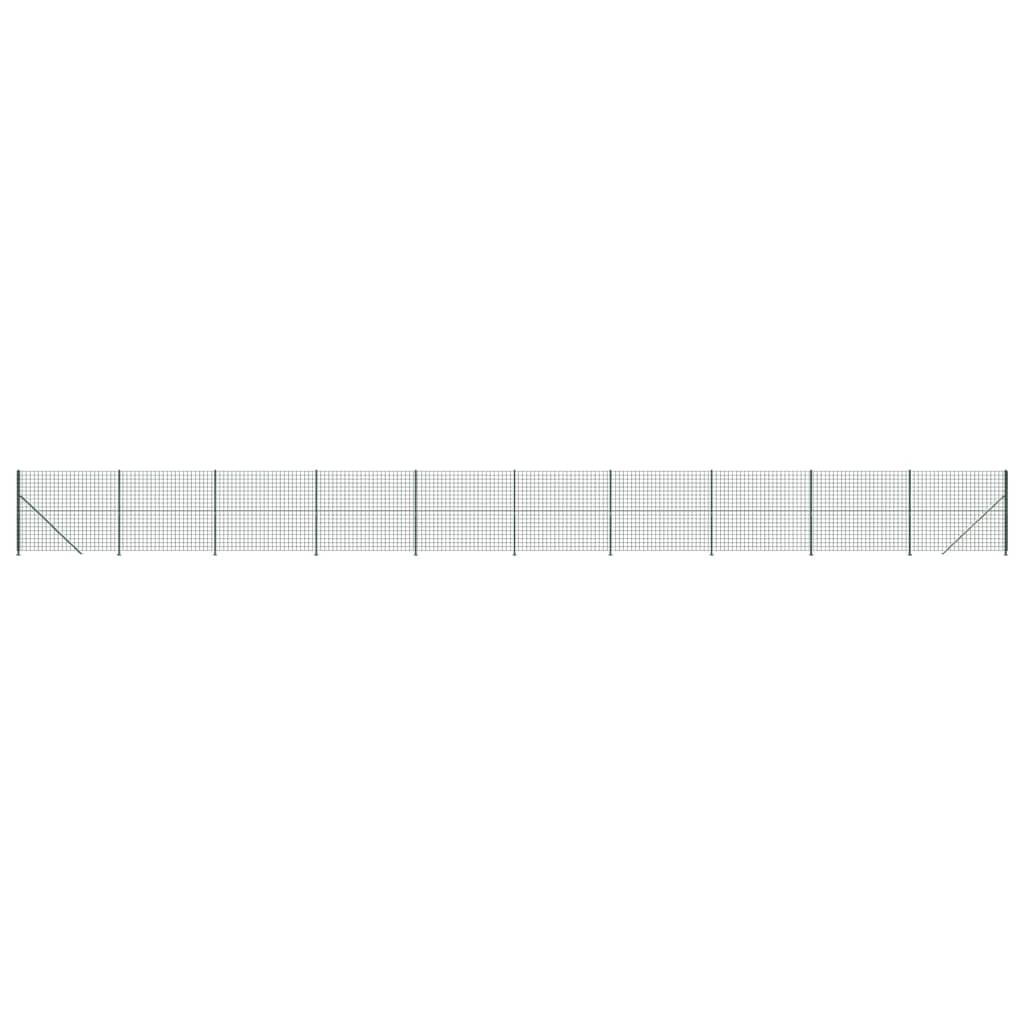 vidaXL Clôture en treillis métallique avec bride vert 2,2x25 m
