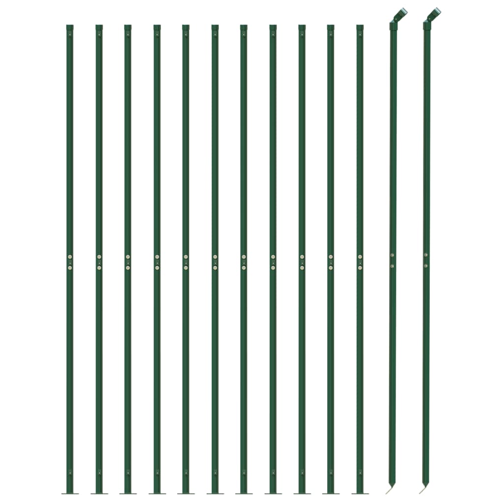 vidaXL Clôture en treillis métallique avec bride vert 2,2x25 m