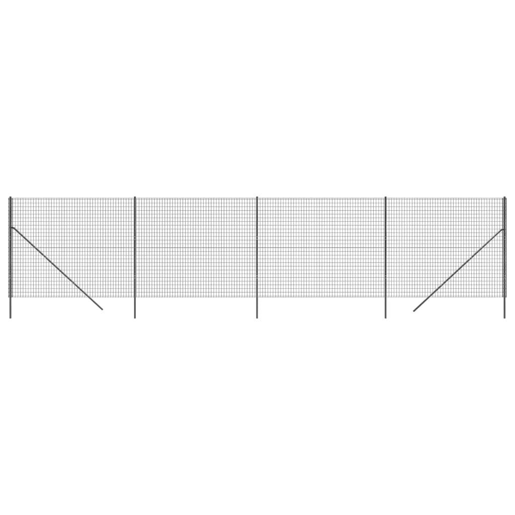 vidaXL Clôture en treillis métallique anthracite 1,6x10 m