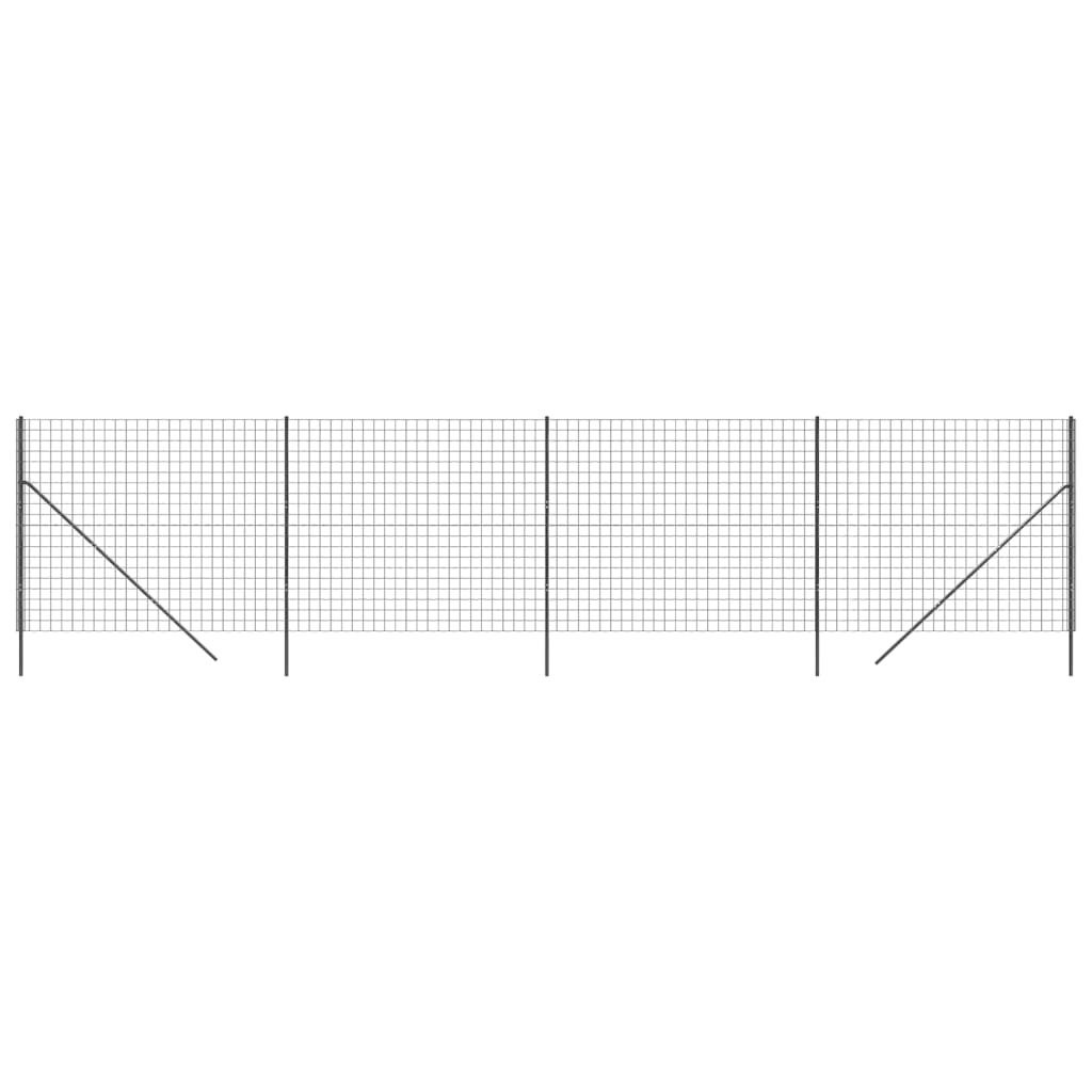vidaXL Clôture en treillis métallique anthracite 2x10 m