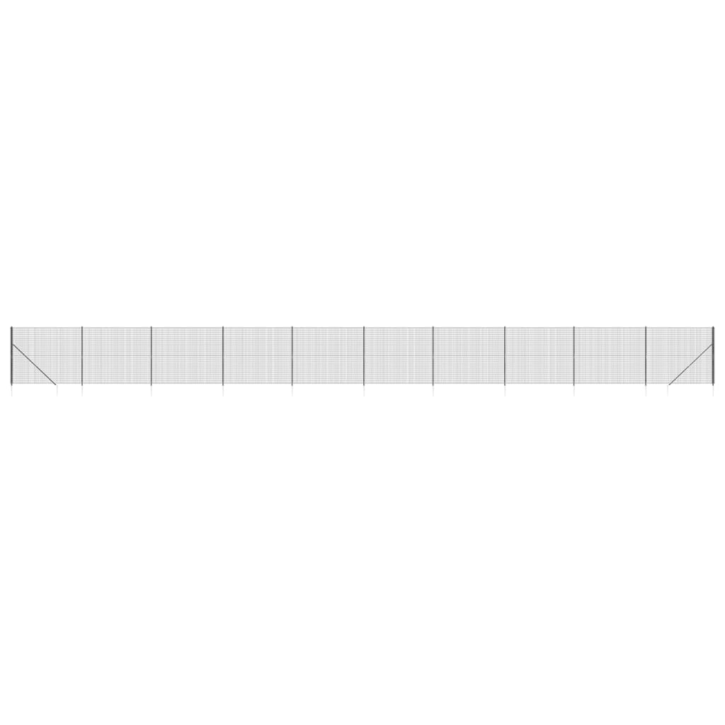 vidaXL Clôture en treillis métallique et ancrage anthracite 2x25 m