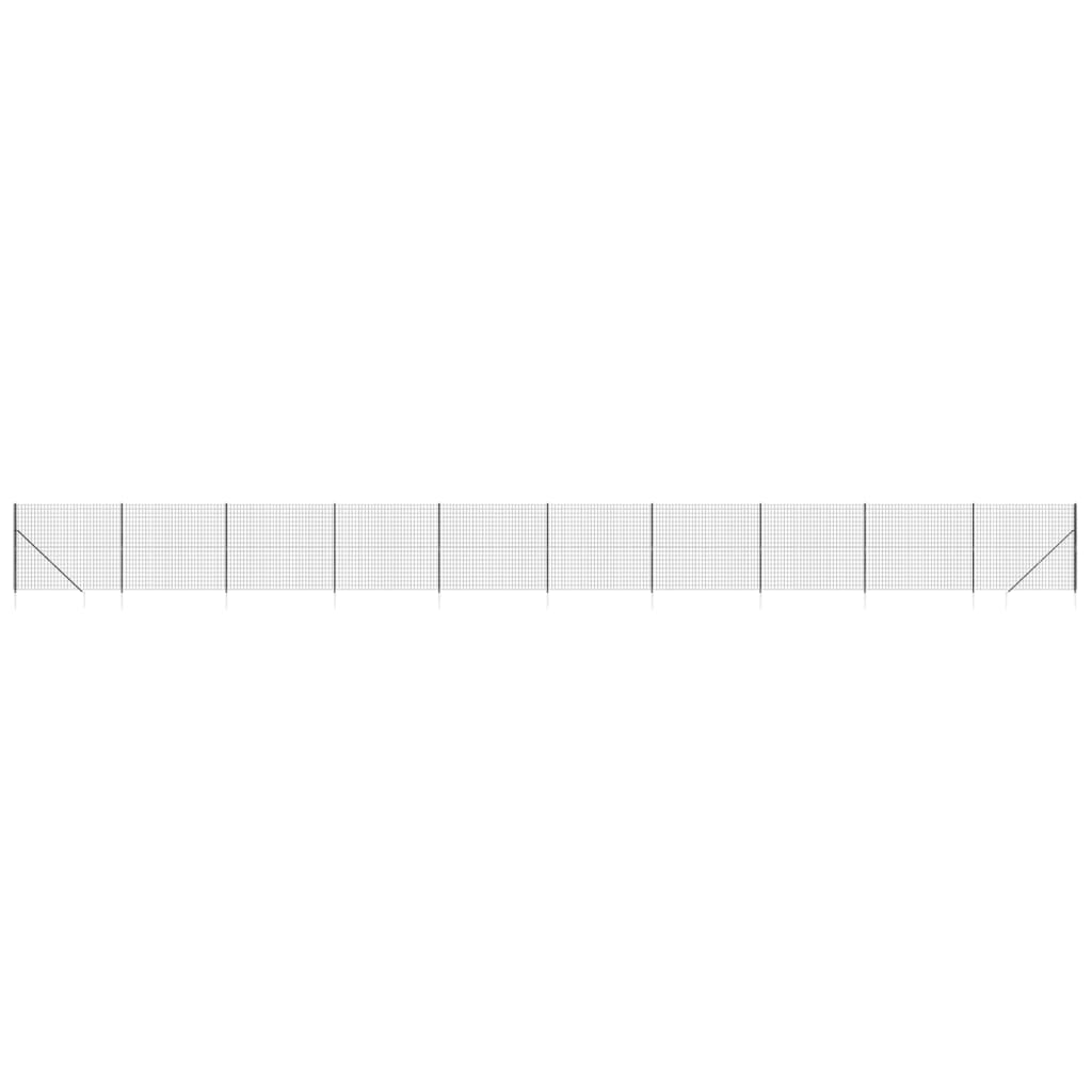 vidaXL Clôture en treillis métallique et ancrage anthracite 1,4x25 m