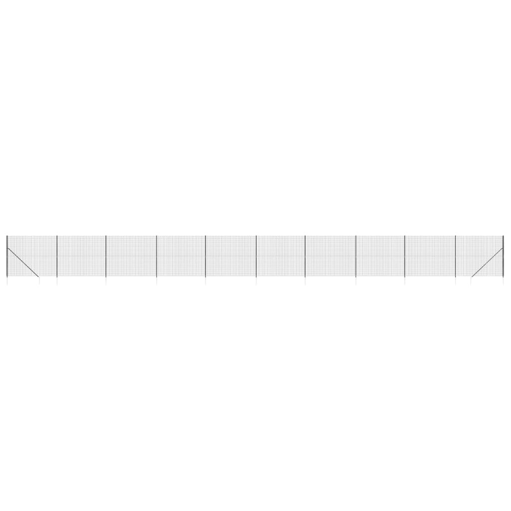 vidaXL Clôture en treillis métallique et ancrage anthracite 1,6x25 m