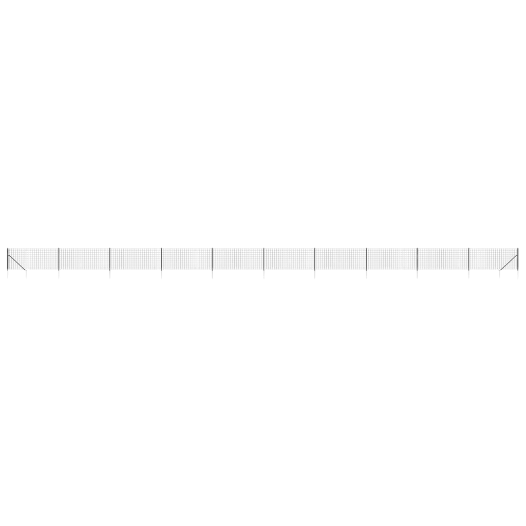vidaXL Clôture en treillis métallique et ancrage anthracite 0,8x25 m