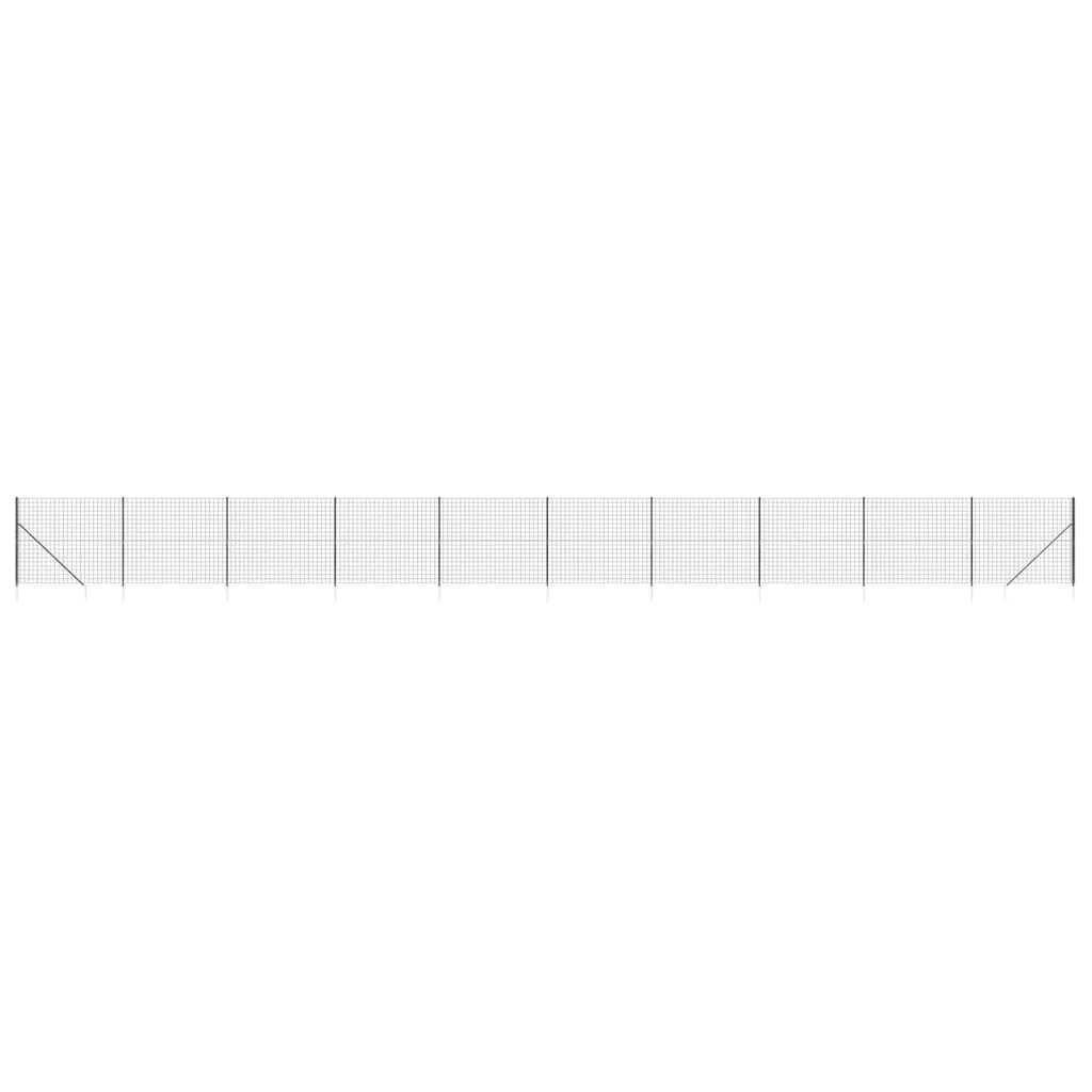 vidaXL Clôture en treillis métallique et ancrage anthracite 2x25 m