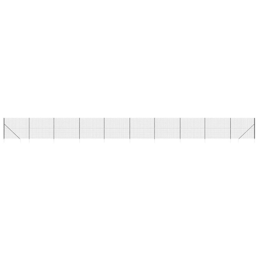 vidaXL Clôture en treillis métallique et ancrage anthracite 2,2x25 m