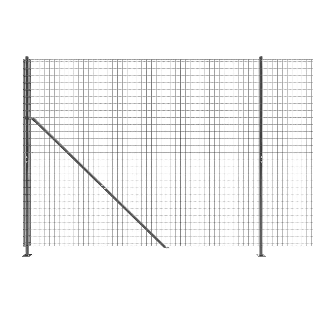 vidaXL Clôture en treillis métallique avec bride anthracite 1,4x25 m