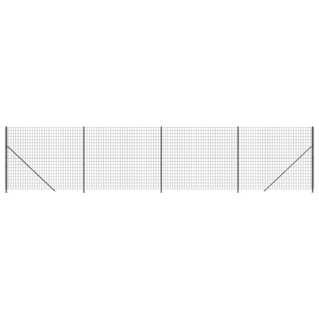 vidaXL Clôture en treillis métallique avec bride anthracite 1,6x10 m