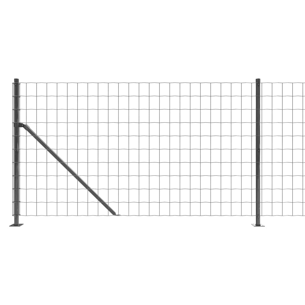 vidaXL Clôture en treillis métallique avec bride anthracite 0,8x25 m