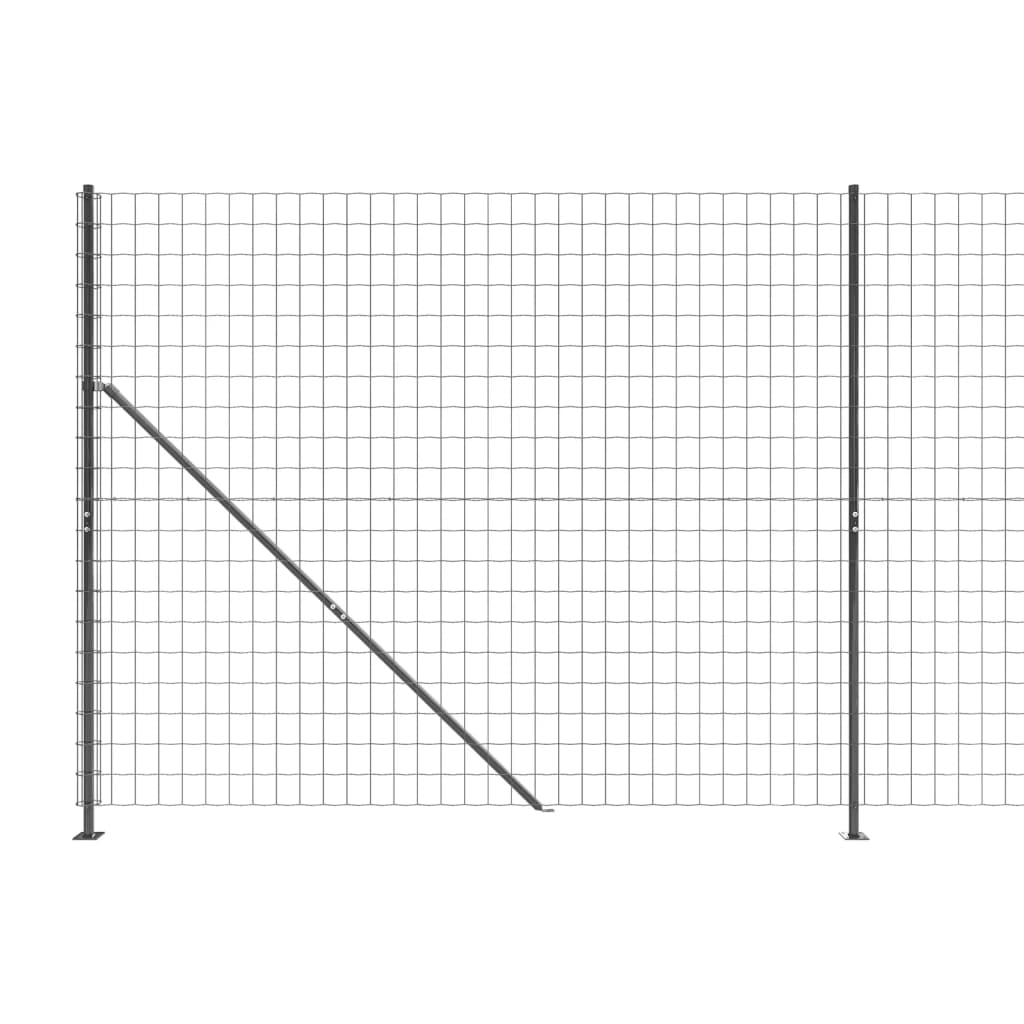 vidaXL Clôture en treillis métallique avec bride anthracite 1,6x25 m