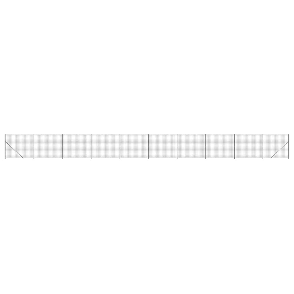 vidaXL Clôture en treillis métallique avec bride anthracite 2x25 m