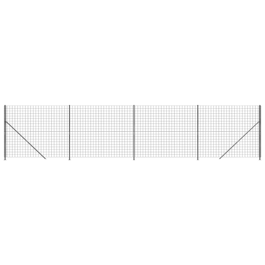 vidaXL Clôture en treillis métallique avec bride anthracite 1,4x10 m