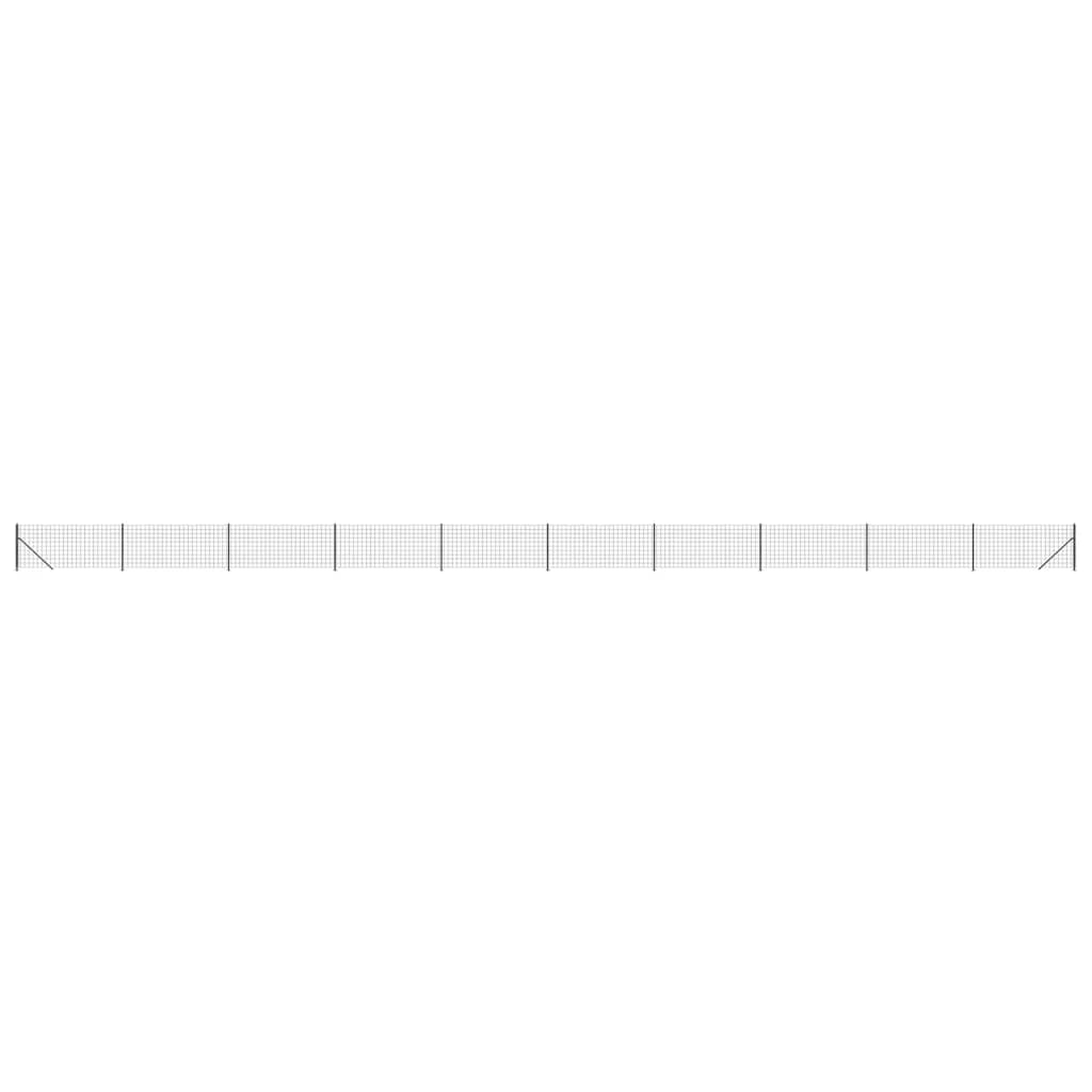 vidaXL Clôture en treillis métallique avec bride anthracite 0,8x25 m