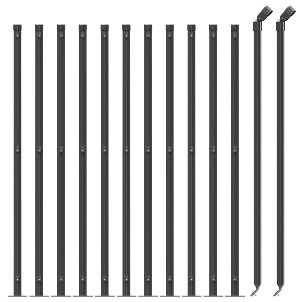 vidaXL Clôture en treillis métallique avec bride anthracite 1x25 m