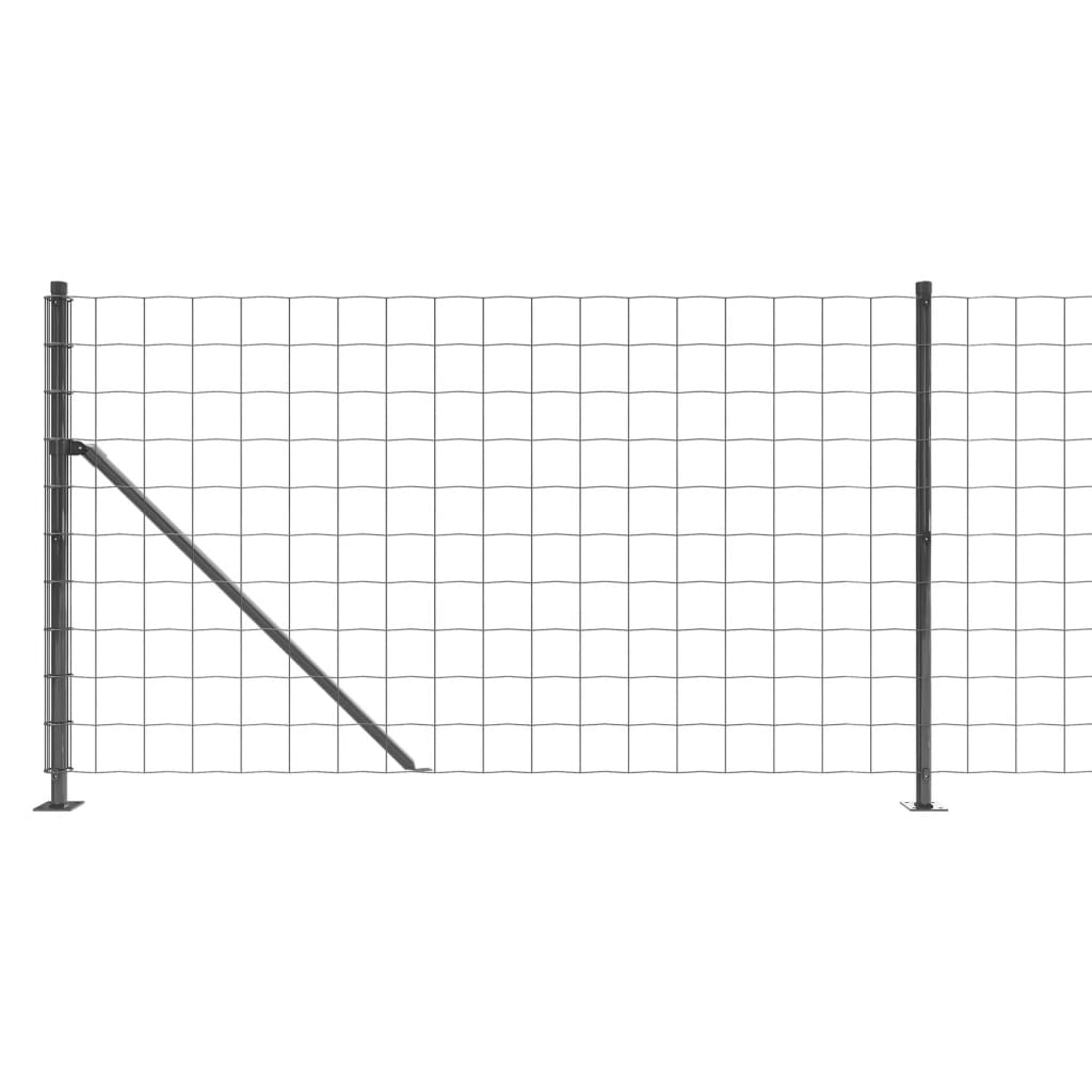 vidaXL Clôture en treillis métallique avec bride anthracite 1x25 m
