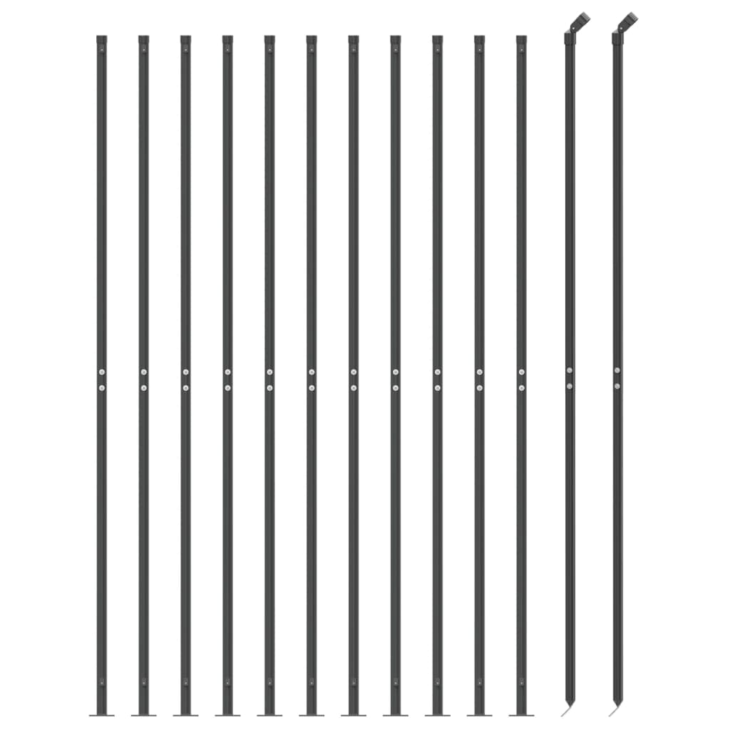 vidaXL Clôture en treillis métallique avec bride anthracite 2,2x25 m