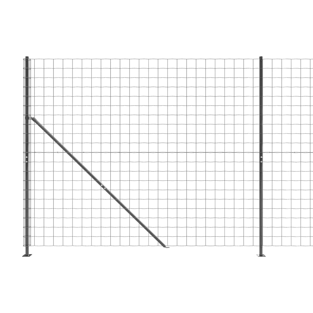 vidaXL Clôture en treillis métallique avec bride anthracite 2,2x25 m