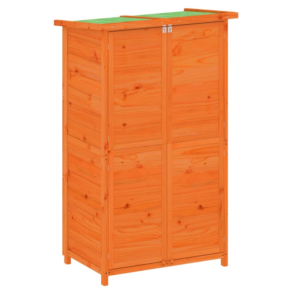 vidaXL Abri à outils de jardin marron 83x57x140 cm bois massif pin