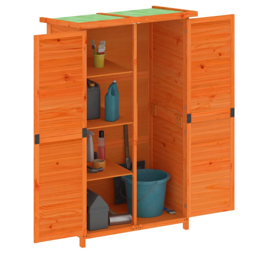 vidaXL Abri à outils de jardin marron 83x57x140 cm bois massif pin